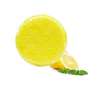 Perfume refrescante do limão da etiqueta privada do oem, feito à mão, puro spa, sabonete, 100% ingrediente de frutas, condicionador sólido e barra de shampoo