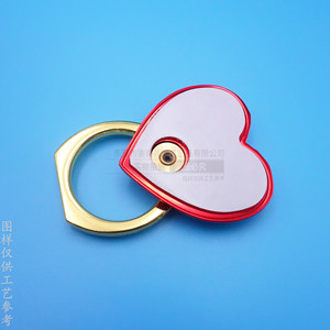Customized Metal Phone Holder Heart Shape Red Zinc Alloy Desk <b>Stand</b> With Ring Buckle - Product Image 3
