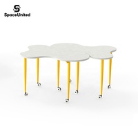 Station de travail de luxe SpaceUnited, table de formation multifonctionnelle en métal à tubes ronds en forme de nuage pour ordinateur portable et bureau
