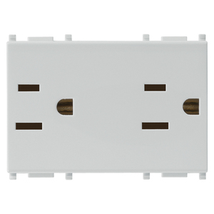 เต้ารับแบบ 2P+T 15A USA+SASO สีเงิน 2 ช่อง ขนาด 5.3x3.9x7.6 ซม. - Product Image 1