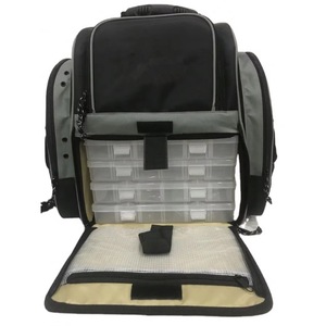 Sac à dos de pêche grande capacité BSCI, étanche, avec housse de protection contre la pluie et 4 boîtes de rangement pour leurres - Product Image 4