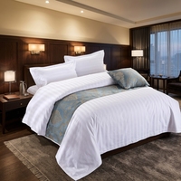 Ensemble de literie d'hôtel de luxe 5 étoiles de qualité supérieure en coton 100% avec rayures de 3 cm, taille king size, personnalisé par la marque JF, vente en gros