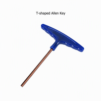 Kunci Hex T-Handle Metrik Baja Paduan S2 60 HRC Kunci Allen 2/2.5/3/4/5/6/8/10mm Standar DIN untuk Perbaikan Furnitur