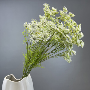 <span class=keywords><strong>Tige</strong></span> de fleur artificielle réaliste en dentelle, 5 têtes de fausse herbe de <span class=keywords><strong>bambou</strong></span> aquatique pour la décoration de mariage et de la maison - Product Image 6