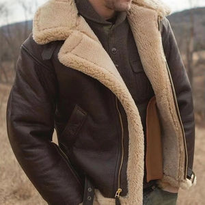 6501 #   سترة شتوية دافئة من الفرو الصناعي للرجال، سترة دراجات نارية بسحاب، سترة واقية من الرياح، معاطف رجالية - Product Image 1