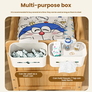 Organisateur de couches suspendu pour berceau de bébé, sans perçage, en PP, grande capacité avec couvercle, rangement suspendu pour chambre de bébé - Product Image 2