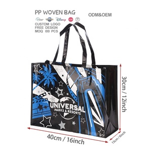 Wholesale Customized Recycle Reusable Grocery PP Woven Shopping Bags Eco-Friendly Laminated PP Webbing Shopping Bags with LOGO