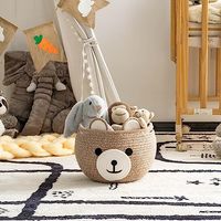 Paniers de rangement d'animaux mignons faits à la main pour enfant, paniers cadeaux marron clair 10.5 \ "D X 8.5 \" H pour baby shower