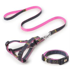 Top Sell Fashion Gewatteerde Verstelbare Duurzame Heavy Duty Sterke Jean Nylon No Pull Zachte Hond Borst Harnas Riem Set - Product Image 3