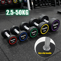Haltères ronds VIGFIT en gros, haltères sportifs à poids fixe, haltères ronds recouverts de caoutchouc, ensemble complet d'haltères de salle de sport, haltères ronds en livres