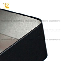 Tin smaker Custom Printed Rechteckige Metall dose Box OEM & ODM Lebensmittel qualität Schwarz Fenster Blechdose Recycelbare Deckel Verpackung Großhandel
