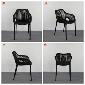 เก้าอี้กลางแจ้งแบบซ้อนได้สำหรับร้านอาหาร เก้าอี้พลาสติกทันสมัยสำหรับร้านกาแฟและสวน - Product Image 4