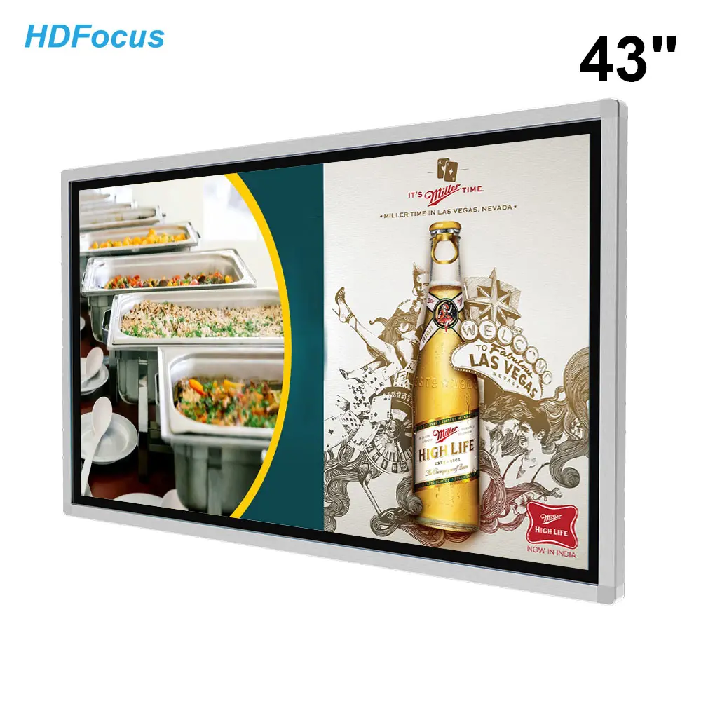 HDFocus 43 Polegada Android Publicidade Media Player Comercial LCD IR Touch Screen Indoor Digital Signage