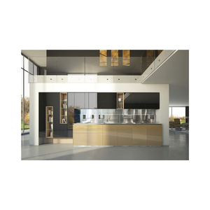 OEM Factory laminate luxury modern stainless steel kitchen furniture cabinets