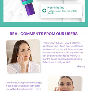 Creme Facial Natural para Pele, Gel para Cicatrizes de Silicone, Reparação de Estrias, Marcas de Acne, Reduz Vermelhidão e Inchaço 40g - Product Image 3