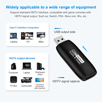 Tarjeta Capturadora de Video HDTV USB 2.0 1080P HD MP4 con Cables para Transmisión en Vivo de Juegos, Grabación de Cámara de PC y Teléfono