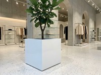 Pot de fleurs carré en métal sur mesure YISHANG pour projets de construction d'aménagement paysager commercial