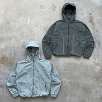 Conception personnalisée Manteau en polyester vierge et nylon coupe-vent Vestes d'extérieur zippées Vestes coupe-vent réfléchissantes 3m Vestes coupe-vent pour hommes