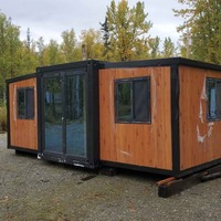 Maison conteneur modulaire préfabriquée extensible en panneaux sandwich d'acier de 40 pieds/20 pieds, 2 chambres, étanche, sécurisée, moderne, pour réunion