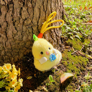 HECION Porte-clés en peluche poulet mignon pour prendre des photos, adorable pendentif de sac à dos, cadeau tendance pour les meilleurs <span class=keywords><strong>amis</strong></span>, article de boutique - Product Image 3