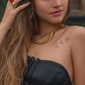 สติกเกอร์ลาย<span class=keywords><strong>สัก</strong></span><span class=keywords><strong>ผีเสื้อ</strong></span>แบบไม่ใช้น้ำ ติดทนนาน 7 วัน 12+ แบบ ลายสักสมุนไพรกึ่งถาวร ขนาด 9x12 ซม. สำหรับแขน อก ขา คอ - Product Image 3