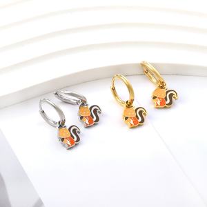 Pendientes de Aro con Circonitas en Forma de Cereza para Niñas, Estilo Moderno, Acero Inoxidable, Lindos Pendientes de Anime, Precio Económico 2023 - Product Image 4