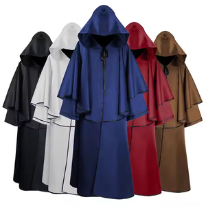 Halloween con cappuccio <span class=keywords><strong>mantello</strong></span> gotico medievale <span class=keywords><strong>strega</strong></span> vampiro <span class=keywords><strong>mantello</strong></span> per uomini e donne Costume Cosplay - Product Image 1