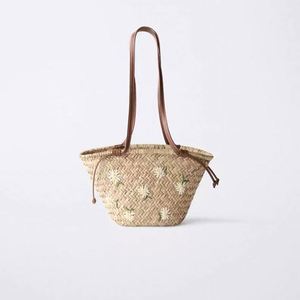 <b>Straw</b> Woven <b>Bag</b> Fresh Flower Embroidery New Shoulder <b>Bag</b> Seaside Holidays Beach <b>Bags</b> - Product Image 5