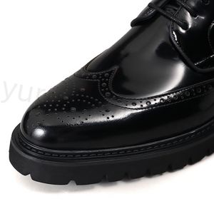 Men's Brogue Pattern Cowhide Real Leather Oxfords <b>Comfortable</b> Durable Lace-Up Dress <b>Shoes</b> for Spring Summer and Autumn - Product Image 3
