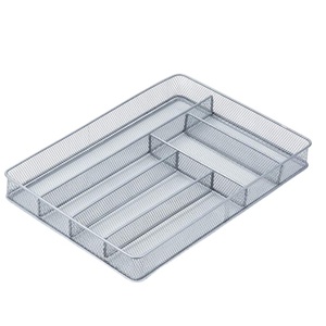 Metal <b>Large</b> Cutlery Tray Rectangle <b>Desk</b> Organizer Utensil Holder - Product Image 1