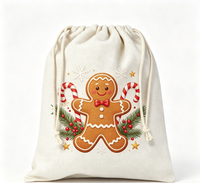 Sac cadeau de Noël surdimensionné avec cordon de serrage, sac du Père Noël en toile DIY, écologique, réutilisable, pour rangement et décoration intérieure, imprimable