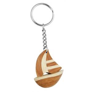Llavero de Madera con Diseño de Velero en Miniatura, Hecho a Mano, Decoración Náutica, Regalo - Product Image 1