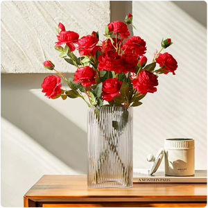 Bouquet di Peonie Artificiali in Plastica, Stile Naturale, per Sala da Pranzo, Fioritura Ricca ed Eterna, per San Valentino e Festa della Mamma - Product Image 1