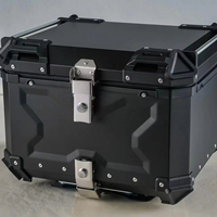 Boîte à bagages en aluminium pour moto de 45 L, boîte arrière en aluminium noire, boîte de rangement pour bagages, étanche IP68