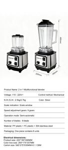 Blender multifonctionnel en acier inoxydable de haute qualité, personnalisé en usine, 2 en 1, Silvercrest, presse-agrumes, mixeur de légumes, Moulinex - Product Image 6