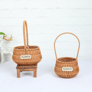 Wholesale Hand-woven <b>Flower</b> <b>Basket</b> Household Goods Fresh Natural Garden Rattan Storage Decoration - Product Image 6