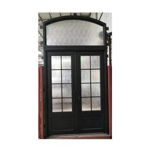 Hierro francés vidrio acero hierro forjado Exterior a prueba de viento hierro y puerta de vidrio sala de estar diseño gráfico moderno vidrio aluminio - Product Image 2