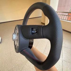 Volant sport en cuir noir personnalisé pour <span class=keywords><strong>Audi</strong></span> <span class=keywords><strong>S6</strong></span> S7 A3 8V A4 B8 B9 A5 A6 C7 C8 A7 Q3 Q5 Q7 S3 S8 R8 Accessoires de voiture - Product Image 4