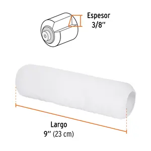 Truper 9 'X 3/8' rullo peluche superfici lisce professionale artigianale/grado industriale per la casa pittura - Product Image 3