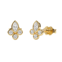 Gemnel Wunderschöner Schmuck Sterling Silber Blumen form Ohr stecker mit Zirkon
