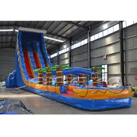 मनोरंजन पार्क उत्पादों विशाल palmtree स्लाइड पूल वाणिज्यिक वयस्क inflatable पानी स्लाइड