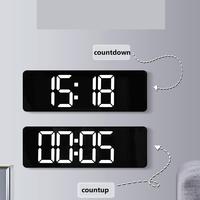 YIZHI jam dinding LED warna-warni, Multifungsi Remote Control Digital pengatur waktu mundur suhu minggu dan tampilan kalender