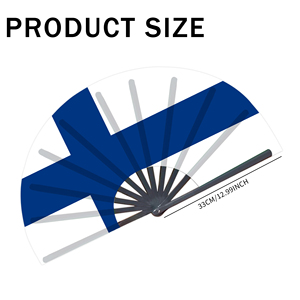 Abanicos Plegables de Bambú con la Bandera de Finlandia al por Mayor, Abanico de Mano para Carnaval, Boda, Festival, Fiesta, Agencia de Viajes - Product Image 4