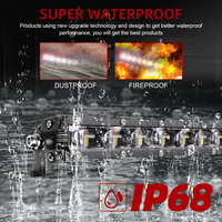 Lampu LED Amber dan Putih 14 Inch 32 Inch 44 Inch 12v 24v Single Row 7 / 8 Inci Lampu LED untuk Motor