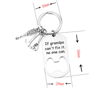 Porte-clés en acier inoxydable « Si papa, tonton, grand-père ne peut pas réparer, personne ne peut le faire » – Décapsuleur pour père et fille - Product Image 2