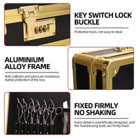 Mallette de barbier en aluminium pour tondeuse et kit de coiffure, boîte à outils organisatrice avec poignée portable et rangement sécurisé pour ciseaux Numlock