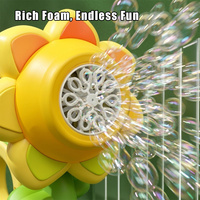 Machine à bulles en forme de tournesol dansant pour les fêtes d'anniversaire et les événements estivaux avec des lumières LED colorées