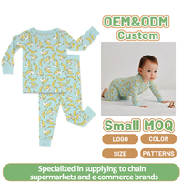 Pyjama bébé unisexe en fibre de bambou 100% premium, motif floral, ultra doux et respirant