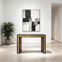 Table d'entrée de luxe en bois massif, style designer moderne, table d'appoint pour canapé, table décorative pour hall d'entrée de villa/maison de luxe