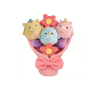 GREENMART Breloque de sac en peluche douce en forme de fleur, motif tournesol coloré, finition brillante, unisexe, pour jeunes, avec visage de personnage mignon